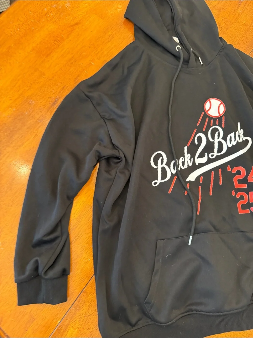 Men's Black 'Back2Back' Graphic Hoodie - Red & White Accents xxxl Los Angeles Do
